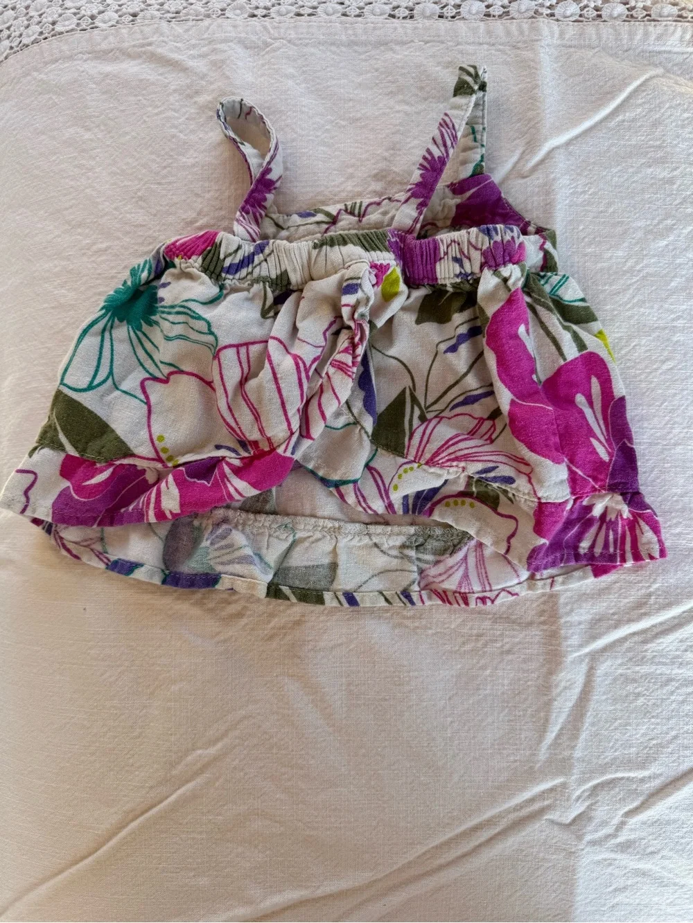 GAP Girls Floral Tank & Shorts Set - White, Pink, Purple, Green
